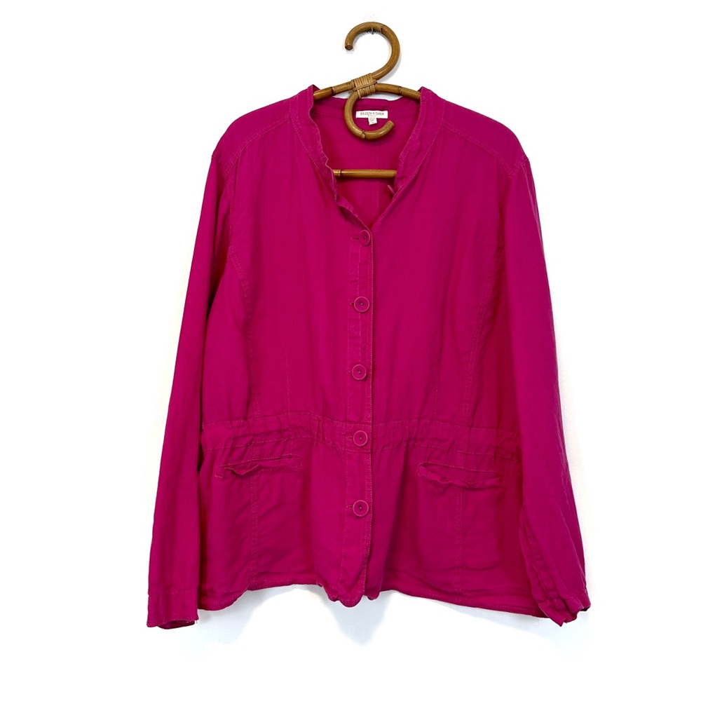 Eileen Fisher Woman‎ | Pink Linen Cinch Waist Jacket Size 3X